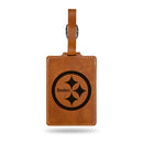 Pittsburgh Steelers Laser Engraved Luggage Tag - Brown
