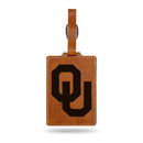Oklahoma Sooners Laser Engraved Luggage Tag - Brown