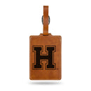 Harvard Crimson Laser Engraved Luggage Tag - Brown