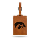 Iowa Hawkeyes Laser Engraved Luggage Tag - Brown