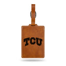 TCU Horned Frogs Laser Engraved Luggage Tag - Brown