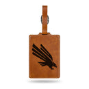 North Texas Mean Green Laser Engraved Luggage Tag - Brown