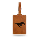 Southern Methodist Mustangs Laser Engraved Luggage Tag - Brown