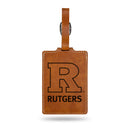 Rutgers Scarlet Knights Brown Laser Engraved Luggage Tag
