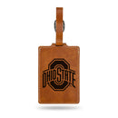 Ohio State Buckeyes Laser Engraved Luggage Tag - Brown