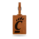 Cincinnati Bearcats Laser Engraved Luggage Tag - Brown