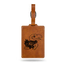 Kansas Jayhawks Laser Engraved Luggage Tag - Brown