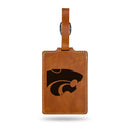 Kansas State Wildcats Laser Engraved Luggage Tag - Brown