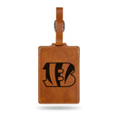 Cincinnati Bengals Laser Engraved Luggage Tag - Brown
