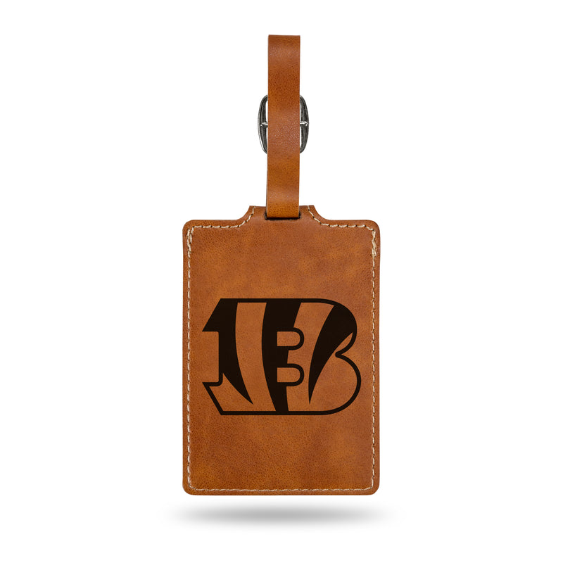Cincinnati Bengals Laser Engraved Luggage Tag - Brown