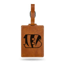 Cincinnati Bengals Laser Engraved Luggage Tag - Brown