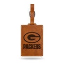 Packers Laser Engraved Luggage Tag - Brown
