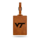 Virginia Tech Hokies Laser Engraved Luggage Tag - Brown