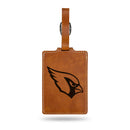 Arizona Cardinals Laser Engraved Luggage Tag - Brown