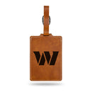 Washington Commanders Laser Engraved Luggage Tag - Brown