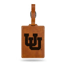Utah University Brown Laser Engraved Luggage Tag