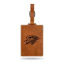 Oklahoma City Thunder Laser Engraved Luggage Tag - Brown
