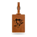 Pittsburgh Penguins Laser Engraved Luggage Tag - Brown