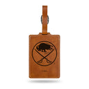 Buffalo Sabres Laser Engraved Luggage Tag - Brown