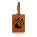 Minnesota Timberwolves Laser Engraved Luggage Tag - Brown