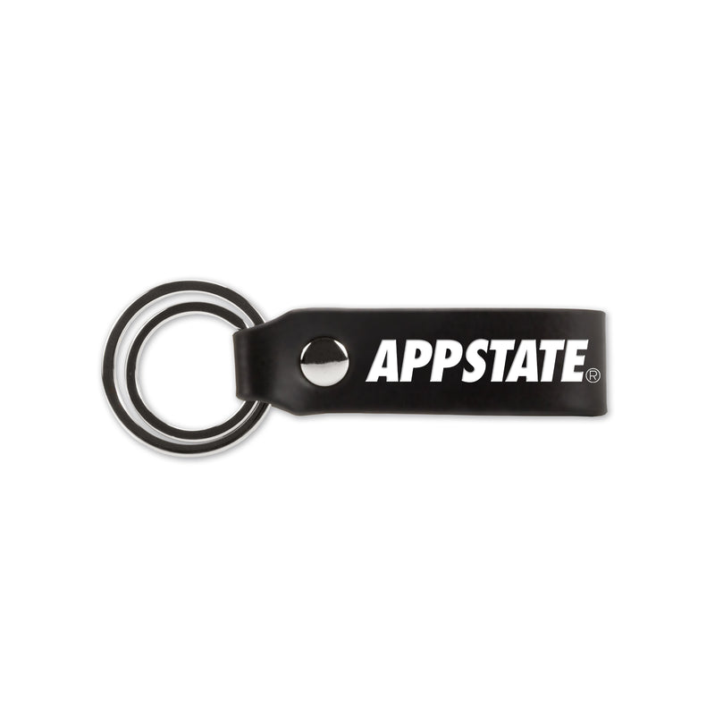 Appalachian State Laser Engraved Silicone Keychain Strap - Black