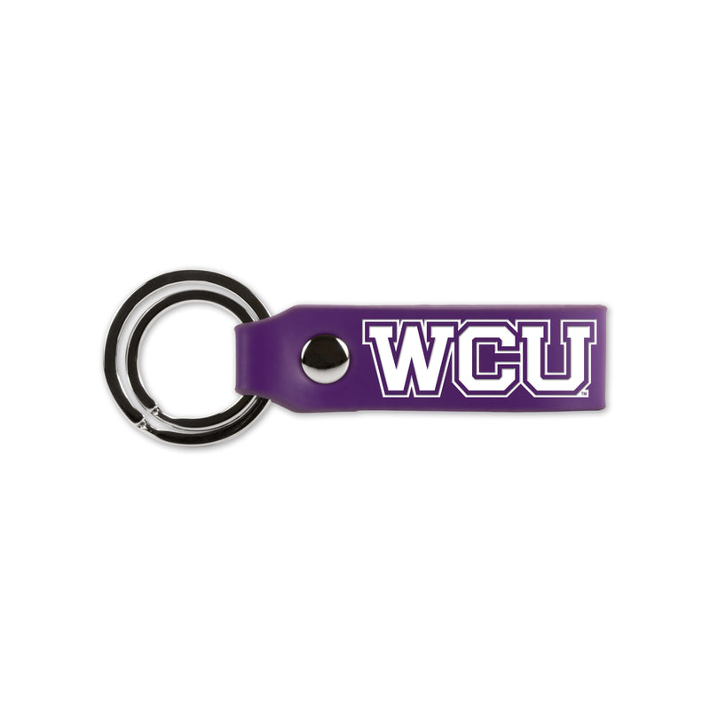 Western Carolina Laser Engraved Silicone Keychain Strap - Purple