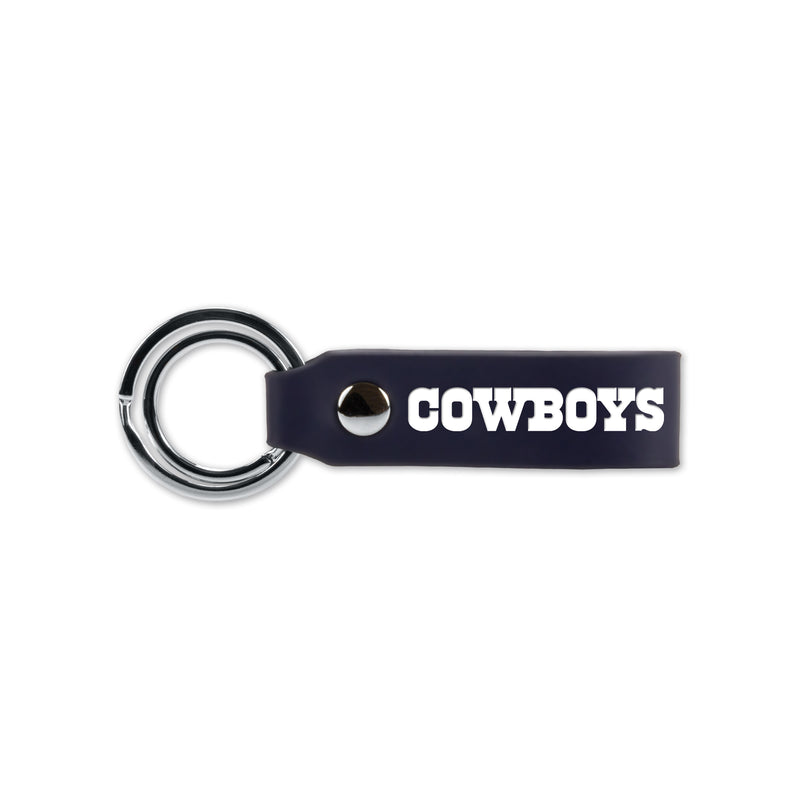 Cowboys Laser Engraved Silicone Keychain Strap - Navy