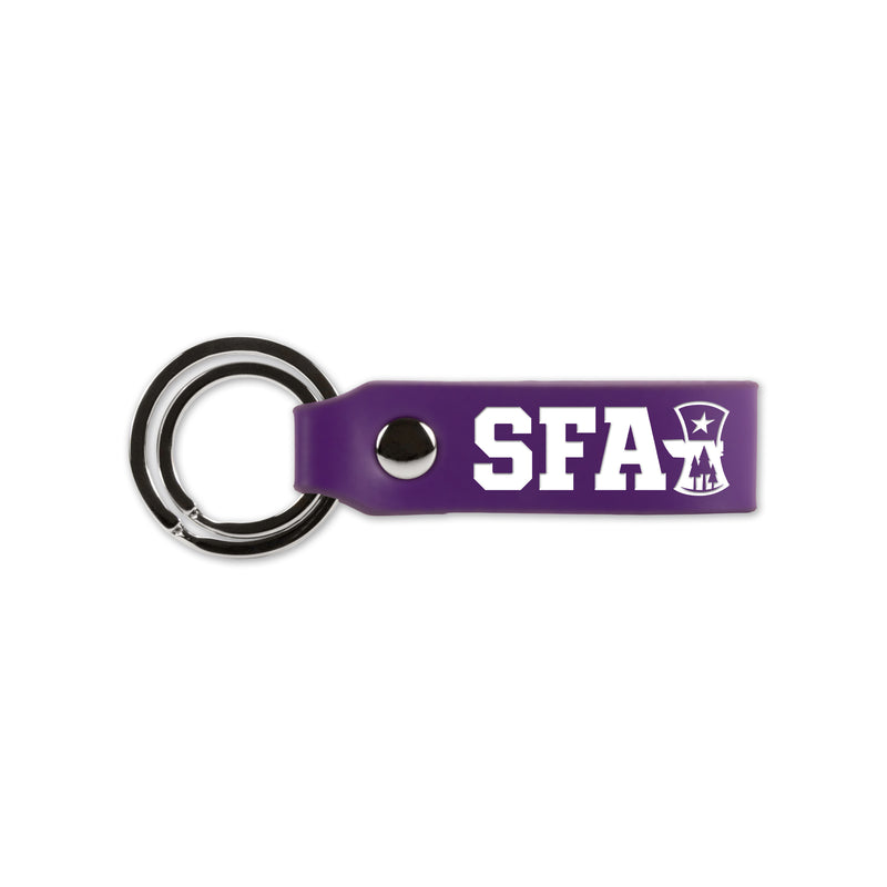 Stephen F. Austin Laser Engraved Silicone Keychain Strap - Purple