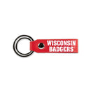 Wisconsin University Laser Engraved Silicone Keychain Strap - Red