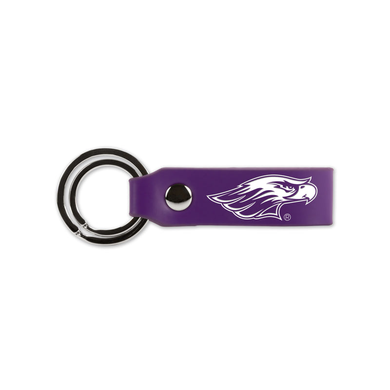Wisconsin - Whitewater Laser Engraved Silicone Keychain Strap - Purple