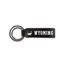 Wyoming University Laser Engraved Silicone Keychain Strap - Black