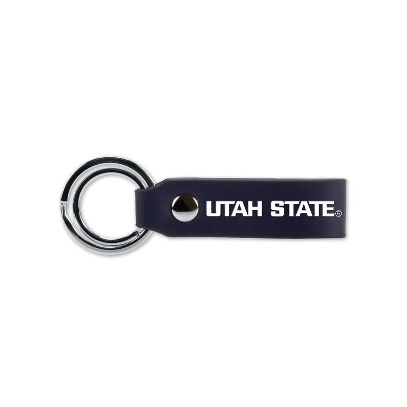 Utah State Laser Engraved Silicone Keychain Strap - Navy