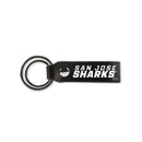 Sharks Laser Engraved Silicone Keychain Strap - Black