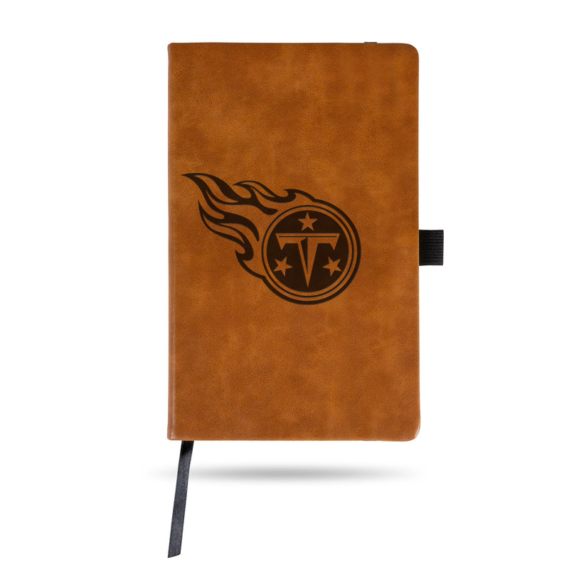 Titans Laser Engraved Brown Notepad With Elastic Band - Generic