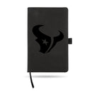 Texans Laser Engraved Black Notepad With Elastic Band - Generic
