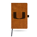 Miami University Laser Engraved Brown Notepad With Elastic Band - Generic