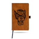 North Carolina State Â¬â€ Laser Engraved Brown Notepad With Elastic Band - Generic