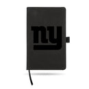 Giants - Ny Laser Engraved Black Notepad With Elastic Band - Generic