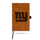 Giants - Ny Laser Engraved Brown Notepad With Elastic Band - Generic