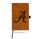 Alabama University Laser Engraved Brown Notepad With Elastic Band - Generic