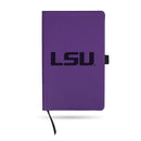 Lsu Team Color Laser Engraved Notepad W/ Elastic Band - Purple