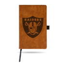 Raiders Laser Engraved Brown Notepad With Elastic Band - Generic