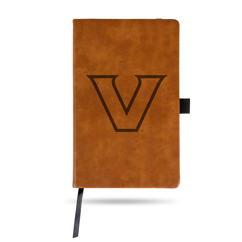 Vanderbilt Laser Engraved Brown Notepad with Elastic Band