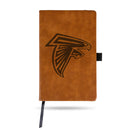 Falcons Laser Engraved Brown Notepad With Elastic Band - Generic