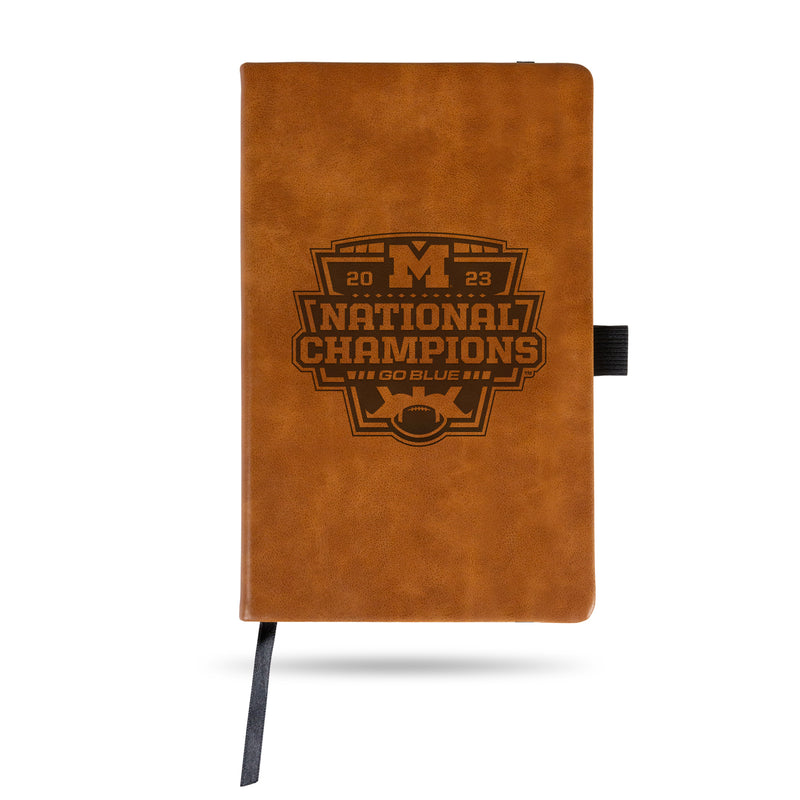 Michigan Wolverines 2023-24 CFP National Champions Laser-Engraved Notepad - Brown