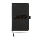 New York Jets Primary Logo Laser Engraved Black Notepad With Elastic Band - Generic