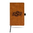 Oklahoma State Â¬â€ Laser Engraved Brown Notepad With Elastic Band - Generic