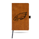 Eagles Laser Engraved Brown Notepad With Elastic Band - Generic