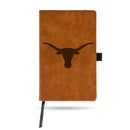 Texas University Laser Engraved Brown Notepad With Elastic Band - Generic