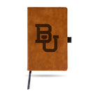 Baylor Laser Engraved Brown Notepad With Elastic Band - Generic
